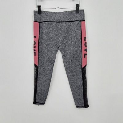 Pink Love Gray And Black Mesh Cutout  Sexy Yoga Active Leggings Soho Girls LXL